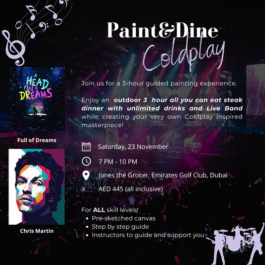 Coldplay - Outdoor Paint&Dine | Emirates Golf Club, Dubai